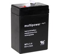 Batterie au plomb 6 V 4.5 Ah multipower PB-6-4,5-4,8 plomb (AGM) (l x H x P) 70 x 105 x 47 mm cosses plates 4,8 mm sans entretien