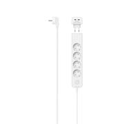 Multipr., 5 prises, av. adap. USB double , 17W, interrupt., 1,4m, blc