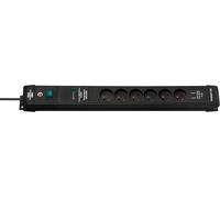 Multipr Premium-Line Avec Pr S-Chargeur Usb, Parasurtenseur Et 6 Pr S De Courant Avec Interrupteur (Réglette Avec 3M De Câble, 2 Ports Usb 5V/3,1A, Fabriqué En France) Noir
