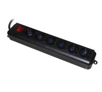 MULTIPRESA 6 POSTI SPINA ITA/SCHUKO 10/16A + INTERRUTTORE (LKMP06N) NERO
