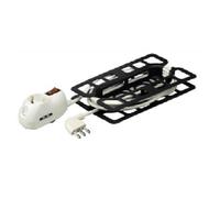 BTicino 3635DB Rallonge électrique BTRE, câble 3 x 1,5 mm² de 5 mètres, avec fiche grande 16 A et multiprise électrique avec 2 prises bivalentes 10/16 A, 1 prise Schuko et interrupteur lumineux, 3500