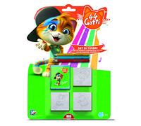 Multiprint Blister Timbres Enfants Sagomati 44 Gatti, 100% Made in Italy, Tampons Enfants Personnalisés, en Bois et Caoutchouc Naturel, Encre Lavable Non Toxique, Idée Cadeau, Art.11986