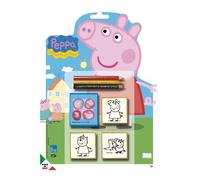Multiprint Blister Timbres Enfants Sagomati Peppa Pig, 100% Made in Italy, Tampons Enfants Personnalisés, en Bois et Caoutchouc Naturel, Encre Lavable Non Toxique, Idée Cadeau, Art.11875