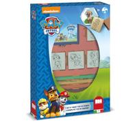 Multiprint Box 4 Timbres Enfants Paw Patrol, 100% Made in Italy, Tampons Enfants Personnalisés, en Bois et Caoutchouc Naturel, Encre Lavable Non Toxique, Idée Cadeau, Art.27903