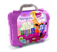 Multiprint Coffret de voyage Disney Vampirina, fabriqué en Italie, album de coloriage, avec puzzle et crayons, set de tampons Bimbi, bois et caoutchouc naturel, encre lavable non toxique, idée cadeau,