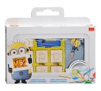 Multiprint Valise 7 Timbres Enfants Minions 2, 100% Made in Italy, Tampons Enfants Personnalisés, en Bois et Caoutchouc Naturel, Encre Lavable Non Toxique, Idée Cadeau, Art.07896