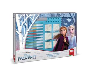 Multiprint Maxi Valise 7 Timbres Enfants Disney Frozen 2, 100% Made in Italy, Tampons Enfants Personnalisés, en Bois et Caoutchouc Naturel, Encre Lavable Non Toxique, Idée Cadeau, Art.04981