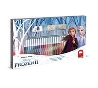 Multiprint Set 3 Timbres Enfants et 36 Marqueurs Colorés Disney Frozen 2, Made in Italy, Tampons Enfants, en Bois et Caoutchouc Naturel, Encre Lavable Non Toxique, Idée Cadeau, Art.57981