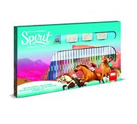 Multiprint Set 3 Timbres Enfants et 36 Marqueurs Colorés Spirit Cavallo, Made in Italy, Tampons Enfants, en Bois et Caoutchouc Naturel, Encre Lavable Non Toxique, Idée Cadeau, Art.57984