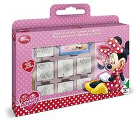 Multiprint Valise 7 Timbres Enfants Disney Minnie, 100% Made in Italy, Tampons Enfants Personnalisés, en Bois et Caoutchouc Naturel, Encre Lavable Non Toxique, Idée Cadeau, Art.07866