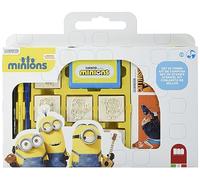 Multiprint Valise 7 Timbres Enfants Minions 2, 100% Made in Italy, Tampons Enfants Personnalisés, en Bois et Caoutchouc Naturel, Encre Lavable Non Toxique, Idée Cadeau, Art.07896