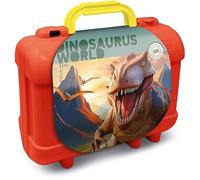 Multiprint Valise Travel Set Dinosauri, Made in Italy, Livre de Coloriage, avec Puzzles et Crayons, Tampons Enfants, en Bois et Caoutchouc Naturel, Encre Lavable Non Toxique, Idée Cadeau, Art.42220