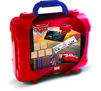 Multiprint Valise Travel Set Disney Cars, Made in Italy, Livre de Coloriage, avec Puzzles et Crayons, Tampons Enfants, en Bois et Caoutchouc Naturel, Encre Lavable Non Toxique, Idée Cadeau, Art.42823