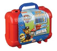 Multiprint Valise Travel Set Paw Patrol Boy, Made in Italy, Livre de Coloriage, avec Puzzles et Crayons, Tampons Enfants, en Bois et Caoutchouc Naturel, Encre Lavable Non Toxique, Idée Cadeau, 42903