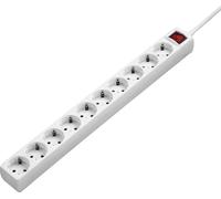 multiprise 10 prises Hama avec interrupteur (3 m de câble, max. 3500 W). Multiprise XXL en blanc.