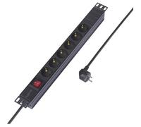 Multiprise 19 pouces Sygonix SY-6736978 x6 noir contact de protection 1 pc(s)