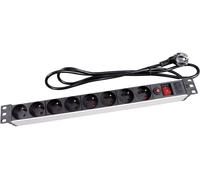 Multiprise 19 pouces Velleman EBP08PDU x8 noir, acier inoxydable 1 pc(s)