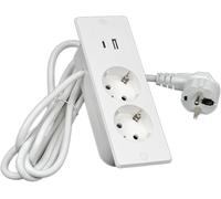Multiprise 2 prises 1 type C USB Multiprise pour bureau,maison,voyage (blanc)