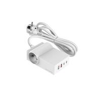 Multiprise 2 prises et 2 ports USB C 65W et 2 ports USB 24W Technologie GaN Blanc