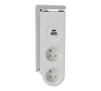 Multiprise 2 Prises Schuko 16A + 2 USB A+C - Gekko - Blanc - Zenitech