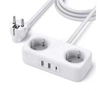 Multiprise 2 prises uGreen + 3xUSB 100W (Blanc)
