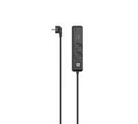Multiprise, 2 prises, USB-C/A 65W, PD, interrupteur, 1,4 m, nre/grise