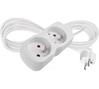 Multiprise 2X 2M - 2 Prises French À 45° - 250 V, 16 A, 3680 W - Isolation Pvc Haute Qualité - H05Vv-F3G 1,0 Mm2 - Protection Renforcée Contre Les Contacts Accidentels - Ip20 Int[DYB980157]