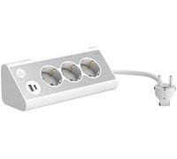 Multiprise 3 prises avec veilleuse LED et 2 ports USB - coloris blanc [reVolt]