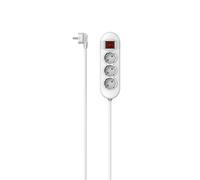 Multiprise, 3 prises, interrupteur, pos. inter. opt., 1,4 m, blche