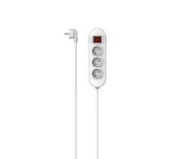Multiprise, 3 prises, interrupteur, pos. inter. opt., 1,4 m, blche