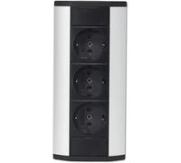 Multiprise 3 Prises - Noir Et Argenté - Par Exemple Comme Prise De Table Et Répartiteur De Prise Multiprise Avec Montage Facile[DYB984165]