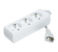 Dexlan Multiprise onduleur 3 prises, cordon IEC C14 blanche 0,8 m