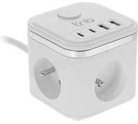 T'nB Multiprise 3 prises 1,5 m – 2x USB-A et 2x USB-C – Blanc