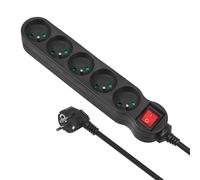 Multiprise 4 5 6 prises interrupteur et cable noir verrouillage pour enfants