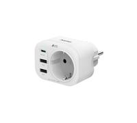 Multiprise 4 prises, 1 USB-C PD, 2 USB-A, 1 contact de protection, 20W