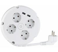 Multiprise - REVOLT - 4 prises - 2 ports USB 2,1 A - Enrouleur - Interrupteur Marche/Arrêt