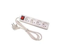 Multiprise 4 prises avec interrupteur blanche - 1,5 m
