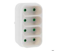 Multiprise 4 prises pour façade 4x6A - blanc - Zenitech
