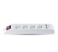 Multiprise 4 Prises Schuko 16A 2 USB-A Blanc V-TAC VT-1144-2