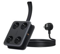 Multiprise 4 Prises USB C 45W NTONPOWER Montage Mural Prise de Distribution 1,6 mètre 10A avec Interrupteur pour travaux de déplacement, Noir