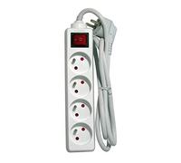 Multiprise 4x16A + Interrupteur - 1.5 ou 3m - Blanc - Chacon (Blanc, 3m)