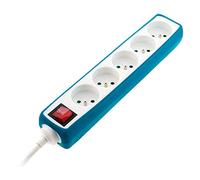 Multiprise 5 prises 16A 2P+T avec interrupteur et housse bleue - Zenitech