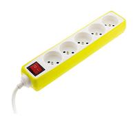 Multiprise 5 prises 16A 2P+T avec interrupteur et housse jaune - Zenitech