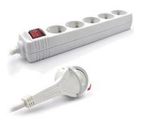 Multiprise 5 Prises avec Interrupteur Ewent EW3955 3500W Blanc Blanc G