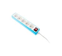 Multiprise 5 Prises Schuko 16A + Interrupteur - Bleu - Zenitech