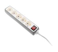Multiprise 5 prises Schuko 16A + interrupteur - Gris - Zenitech