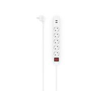 Multiprise, 5 prises, USB-A 17 W, 1,4 m, blanche