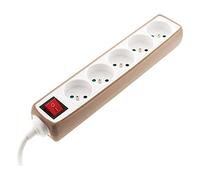 Multiprise 5x16A 2P+T + Interrupteur + Housse - Taupe - Zenitech