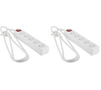Multiprise 5x16A + Interrupteur - 1,5 m - Blanc - Chacon (Lot de 2)