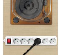 Multiprise, 6 prises, avec interrupteur, blanc